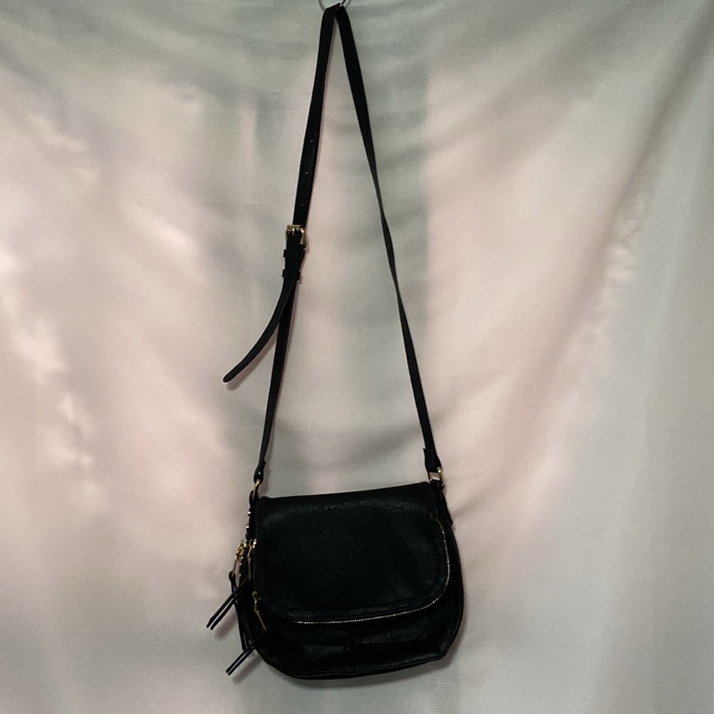 ANTIK KRAFT Elegant Black Crossbody Bag ZIP AROUND ADJ STRAP GOLD HARDWEAR CLEAN - Picture 10 of 16